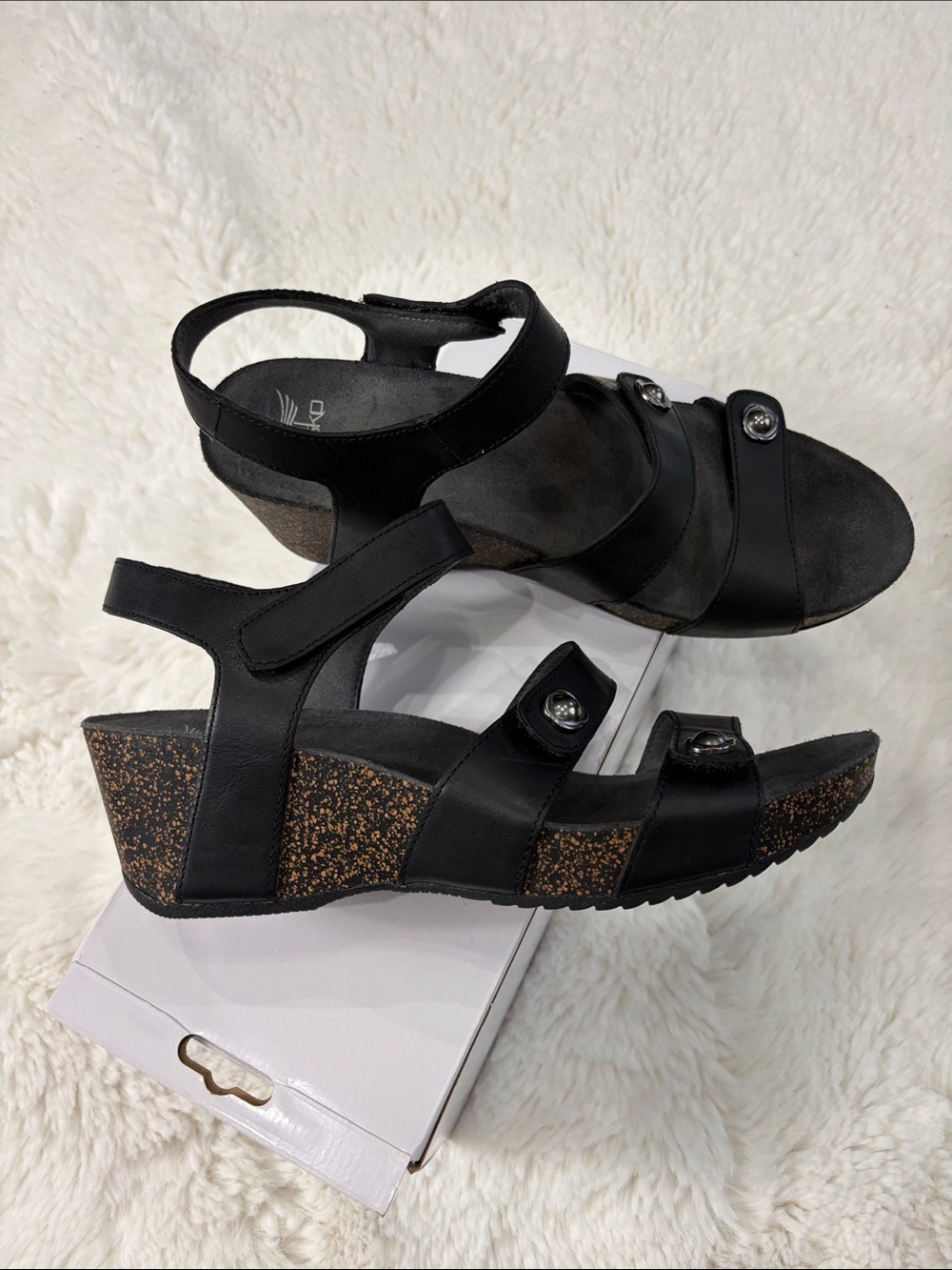 Dansko Black Triple-Strap Slingback Sandals - Picture 5 of 16